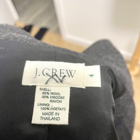 J. CREW Wool Blend Dark Academia Blazer Jacket Preppy Charcoal Gray size 4 - Picture 5 of 5